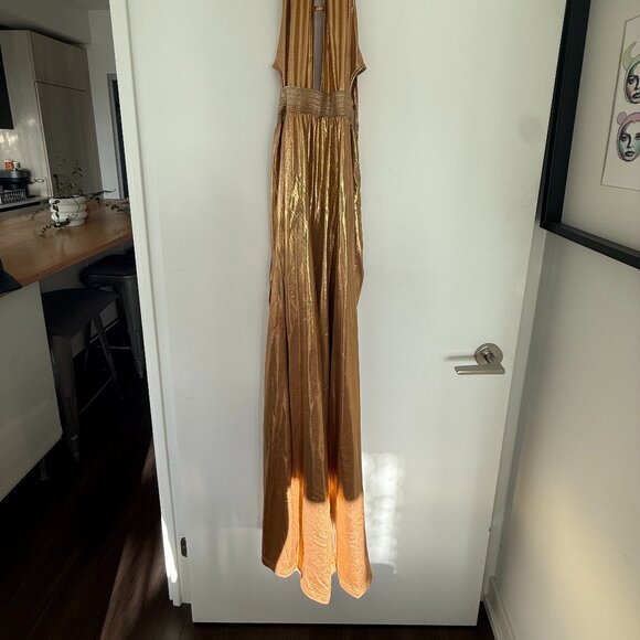 70's Metallic Gold Bodysuit - Picture 2 of 2